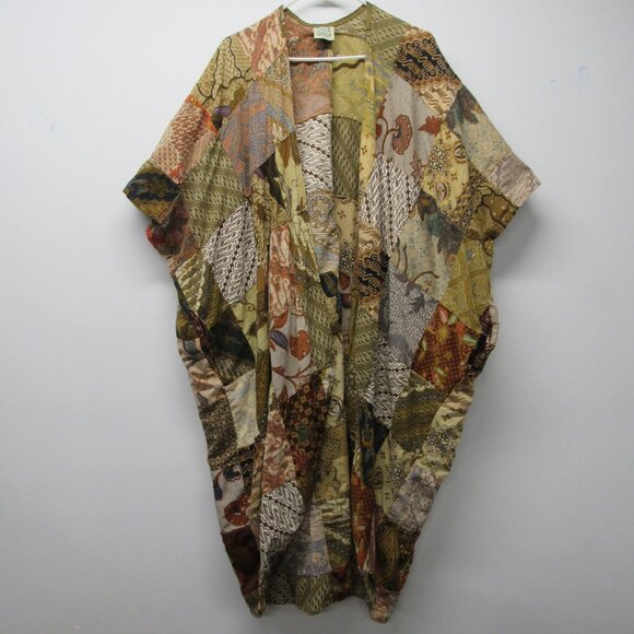 Jaded Gypsy Jackets & Blazers - Jaded Gypsy Patchwork Kimono Duster One Size Boho Lagenlook Hippie Handmade